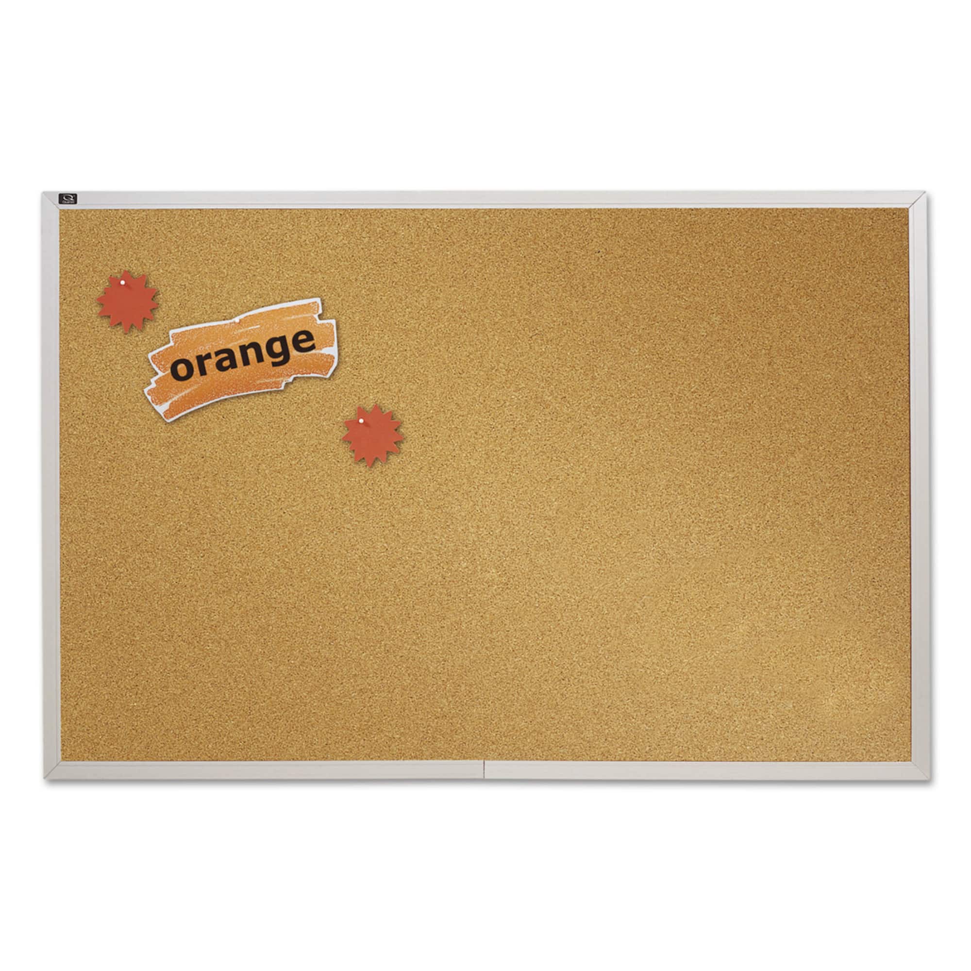 Quartet® Anodized Aluminum Frame Natural Cork Bulletin Board